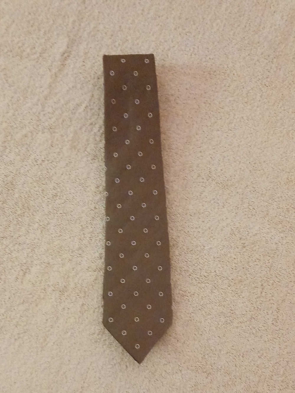 Men's Brown Polka Dot Silk Tie